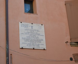 Bologna, quartiere ebraico, targa sinagoga