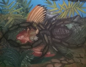 Antonio Ligabue, vedova nera con volatile, 1955-56, collezione privata