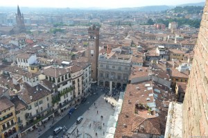 Verona, Piazza delle Erbe dalla Torre dei Lamberti
