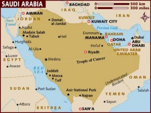 Collocazione de La Mecca e Medina nell'attuale Arabia Saudita