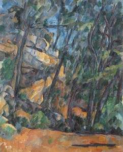 Alberi e rocce nel parco di Chateau Noir (1904-1906) di Paul Cézanne