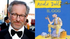 Spielberg e la copertina del libro per ragazzi da cui ha tratto il film Il GGG