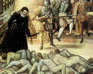 Il massacro di San Bartolomeo (dettaglio) dipinto di Dubois, 1576 circa