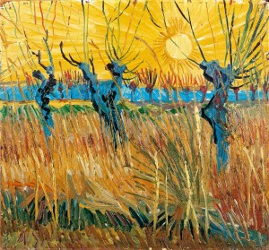 Salici potati al tramonto (1888) di Vincent Van Gogh