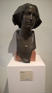 Testa di fanciulla, bronzo, Edgardo Rubino, mostra Omaggio alla femminilità nella Belle Epoque, MAGI '900