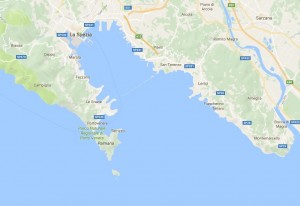 Golfo dei Poeti, mappa (fonte Google maps)