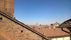Piacenza, veduta sulla città dal Duomo durante l'ascesa alla cupola